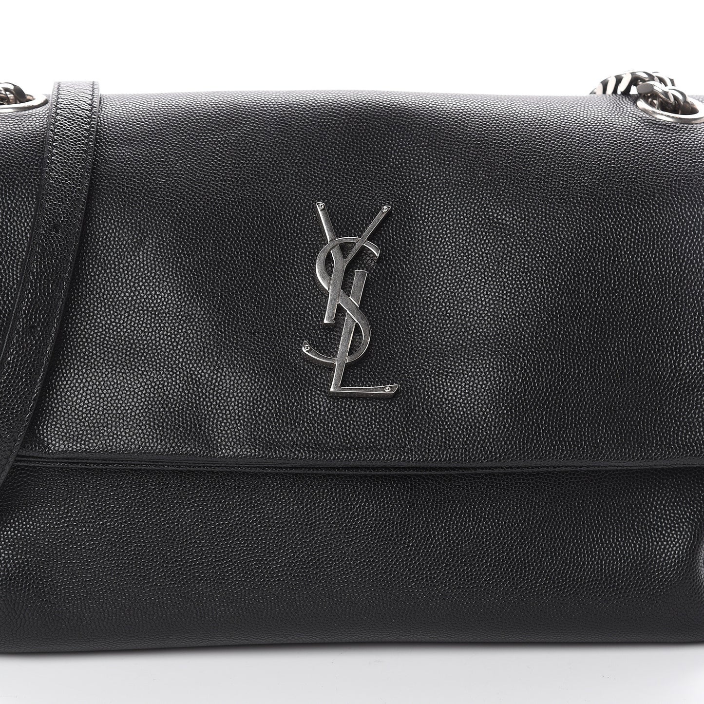 Grain De Poudre Medium West Hollywood Monogram Fold-Over Black