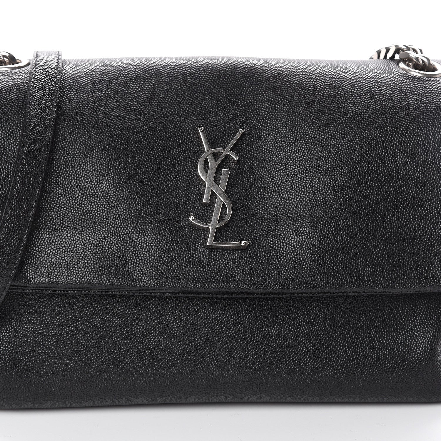 Saint Laurent Grain De Poudre Medium West Hollywood Monogram Fold-Over Black 6 of 8