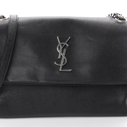 Saint Laurent Grain De Poudre Medium West Hollywood Monogram Fold-Over Black 6 of 8