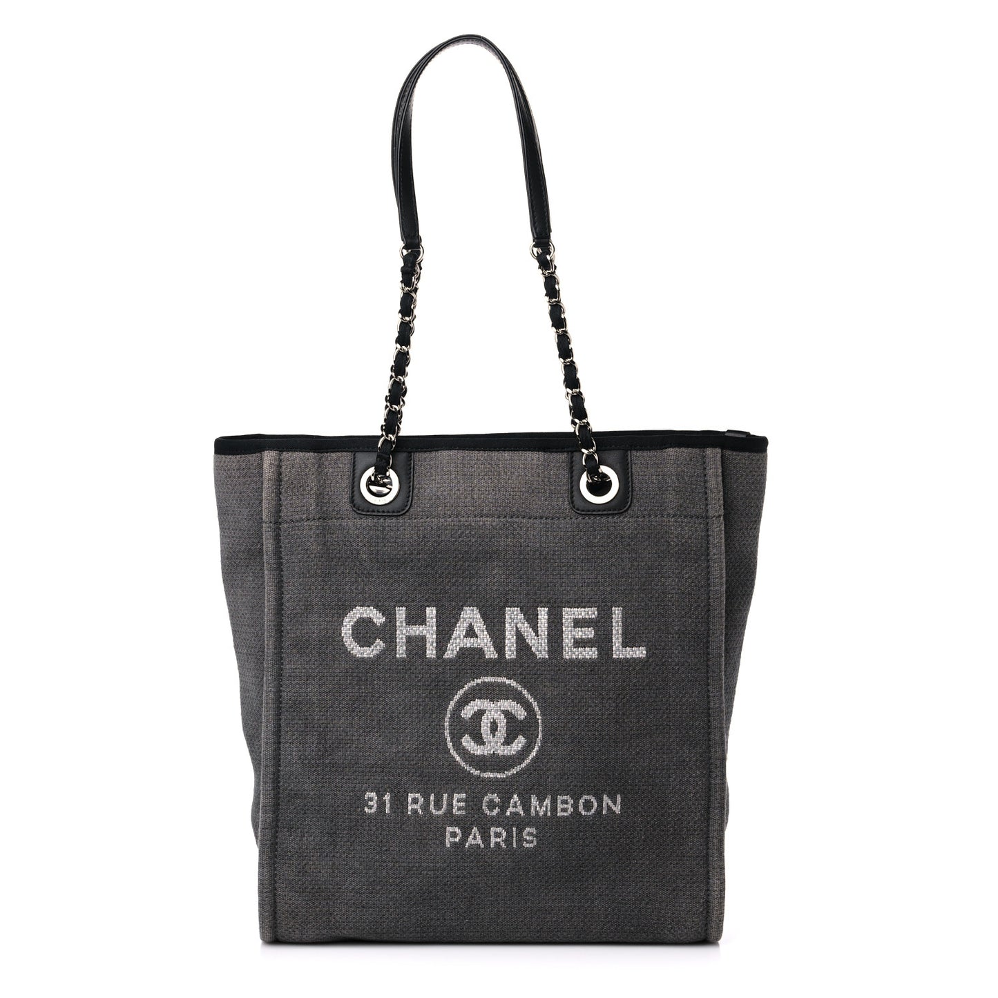 Canvas Mini Deauville Tote Dark Grey