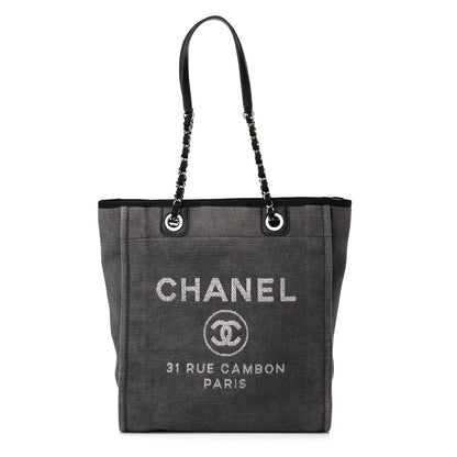 Chanel Canvas Mini Deauville Tote Dark Grey 1 of 15