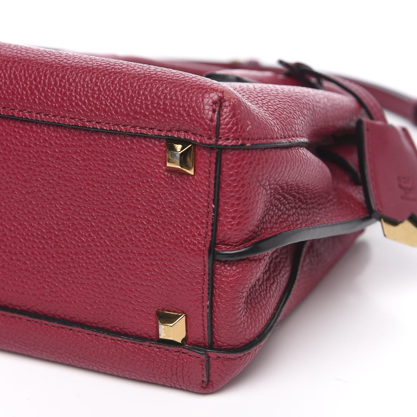 Grained Calfskin Mini Milla Tote Burgundy