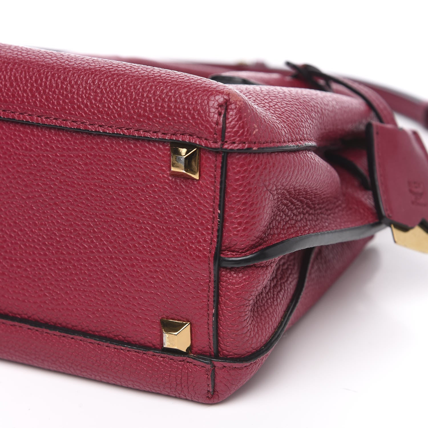 MCM Grained Calfskin Mini Milla Tote Burgundy 11 of 11