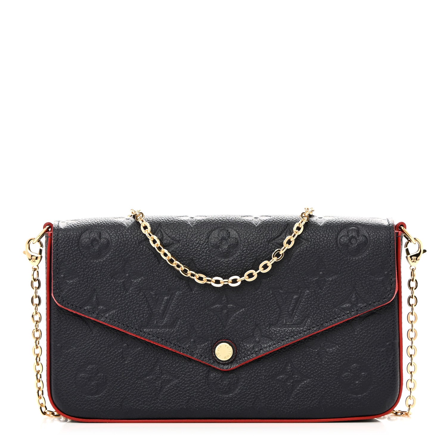 Louis Vuitton Empreinte Pochette Felicie Chain Wallet Marine Rouge 1 of 11