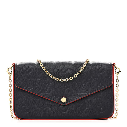 Louis Vuitton Empreinte Pochette Felicie Chain Wallet Marine Rouge 1 of 11