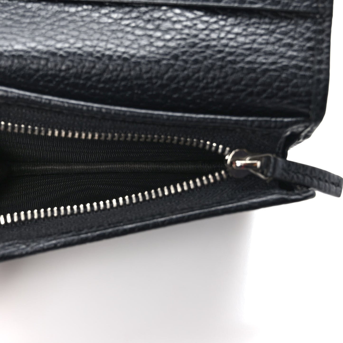 Dollar Calfskin Enamel Monochrome GG Marmont Card Case Black