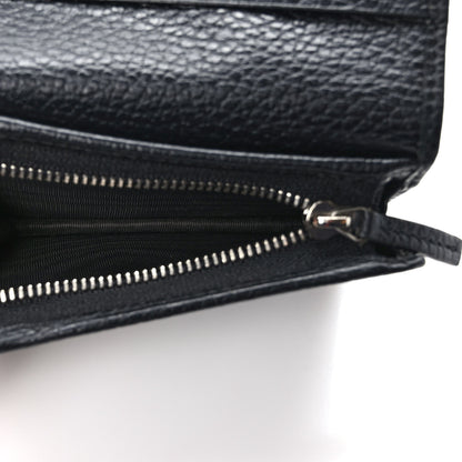 Gucci Dollar Calfskin Enamel Monochrome GG Marmont Card Case Black 6 of 8