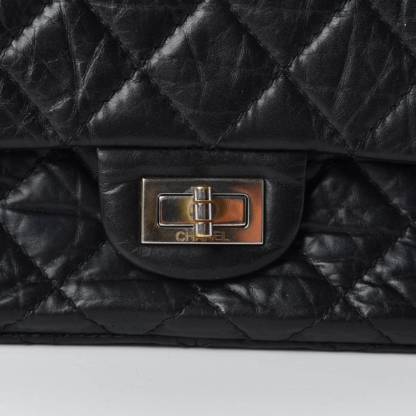Aged Calfskin Quilted 2.55 Reissue 226 Flap Black