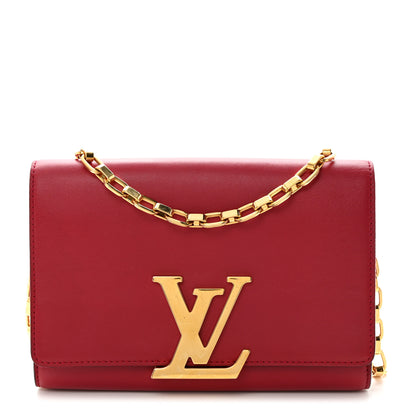 Louis Vuitton Calfskin Chain Louise MM Red 1 of 12
