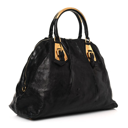 Prada Soft Calf Dome Sachel Black 2 of 19