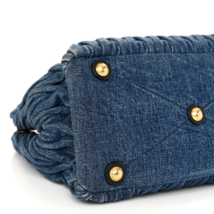Miu Miu Denim Matelasse Small Tote Blue 9 of 10