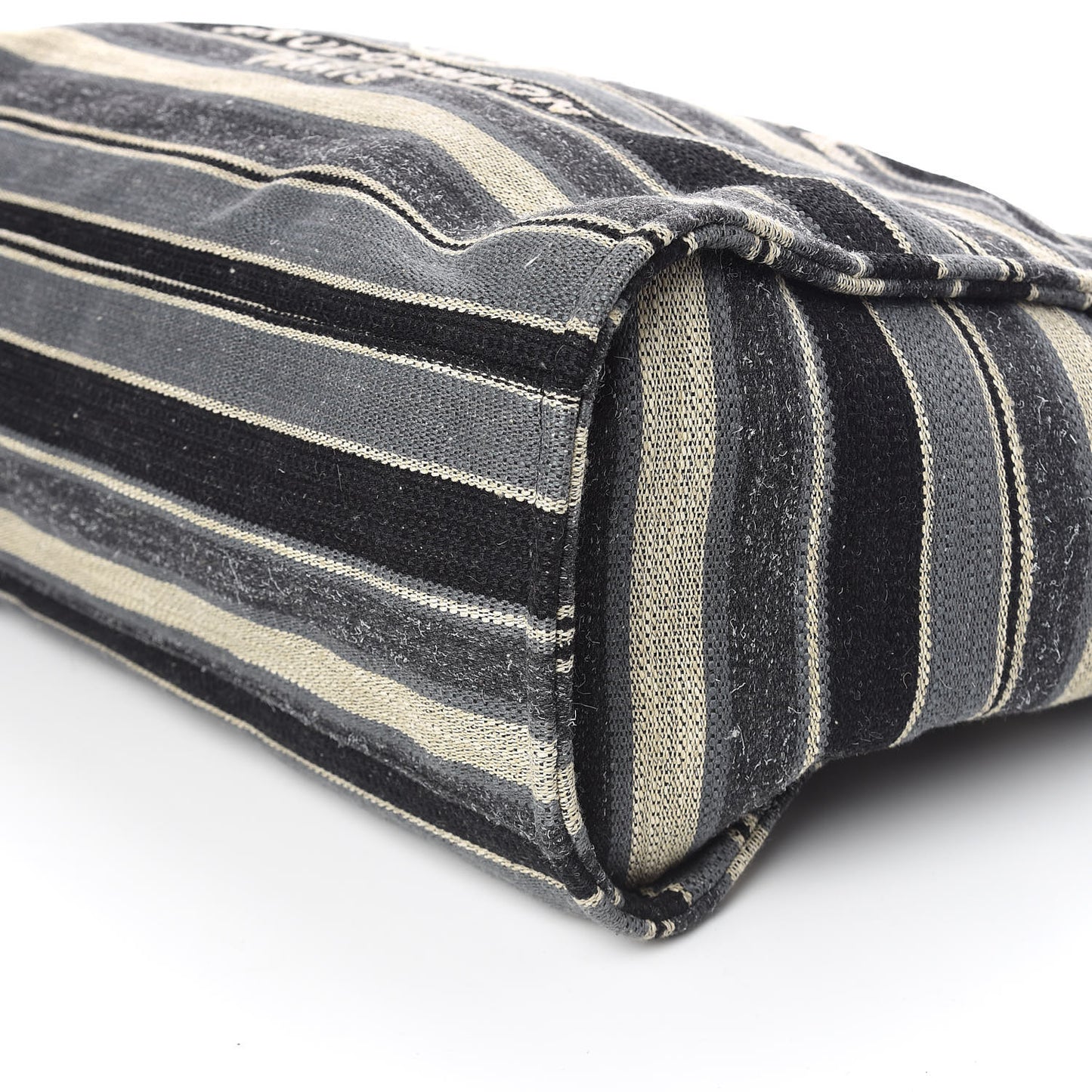 Canvas Striped Extra Large Deauville Tote Black Grey