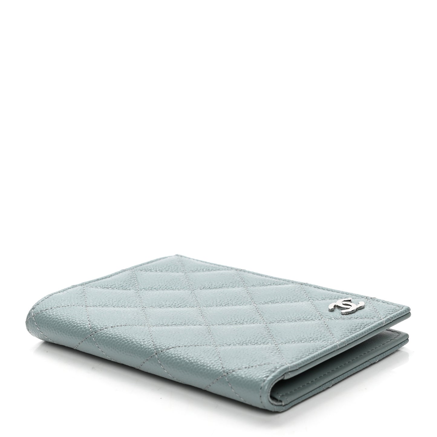 Caviar Quilted Passport Holder Blue