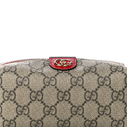 Gucci Soft GG Supreme Monogram Calfskin Small Ophidia Cosmetic Case Beige Ebony Hibiscus Red 11 of 13
