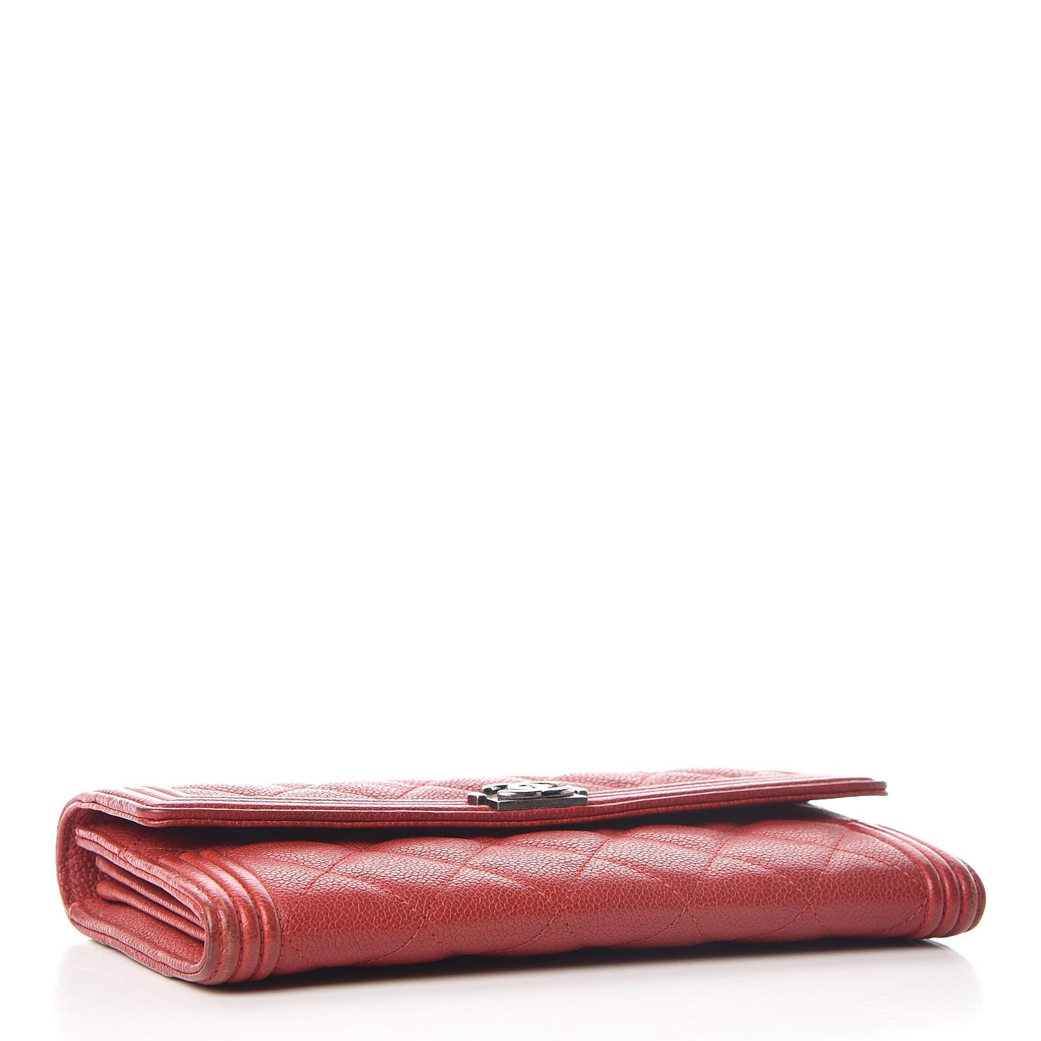 Chanel Caviar Quilted Boy Flap Wallet Red 4 of 18