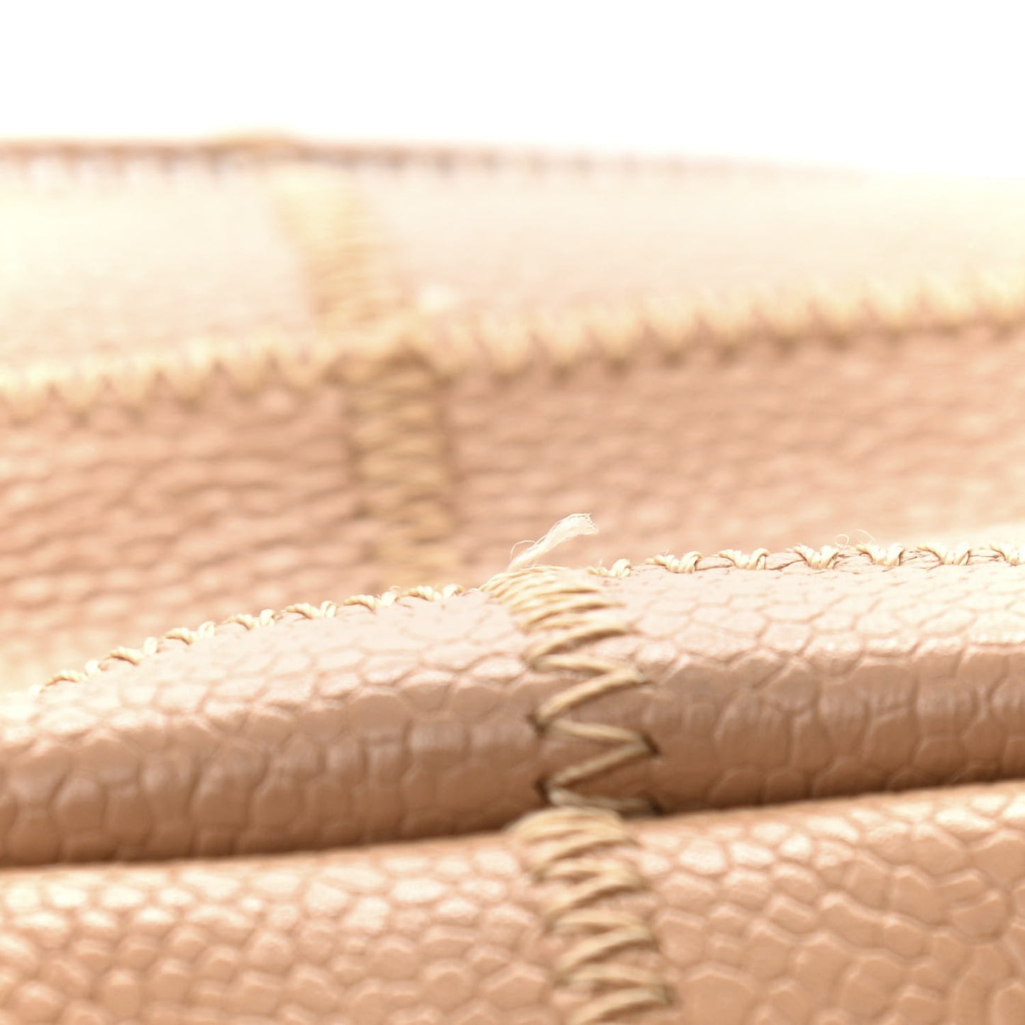 Caviar Square Stitched Tote Beige