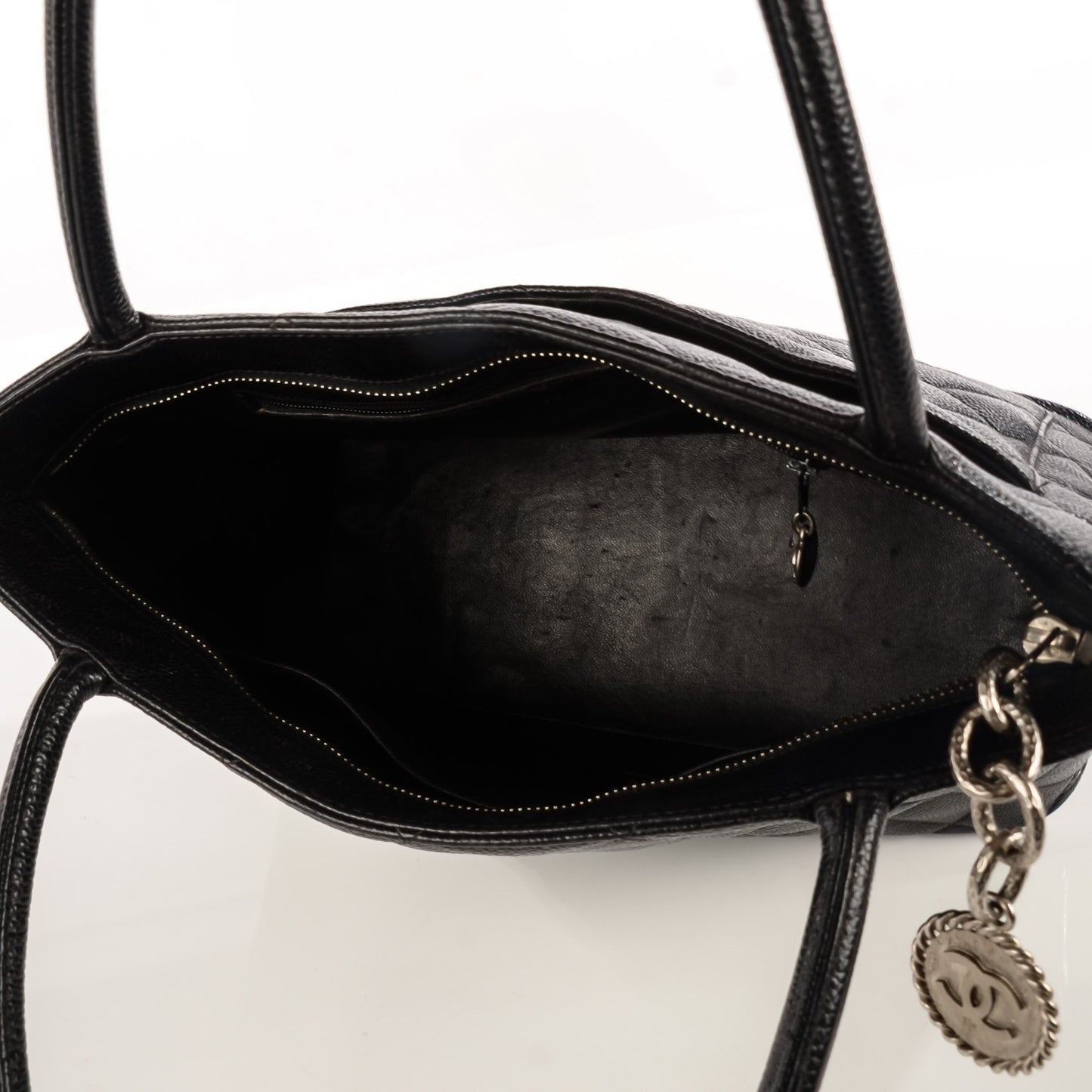 Caviar Quilted Medallion Tote Black