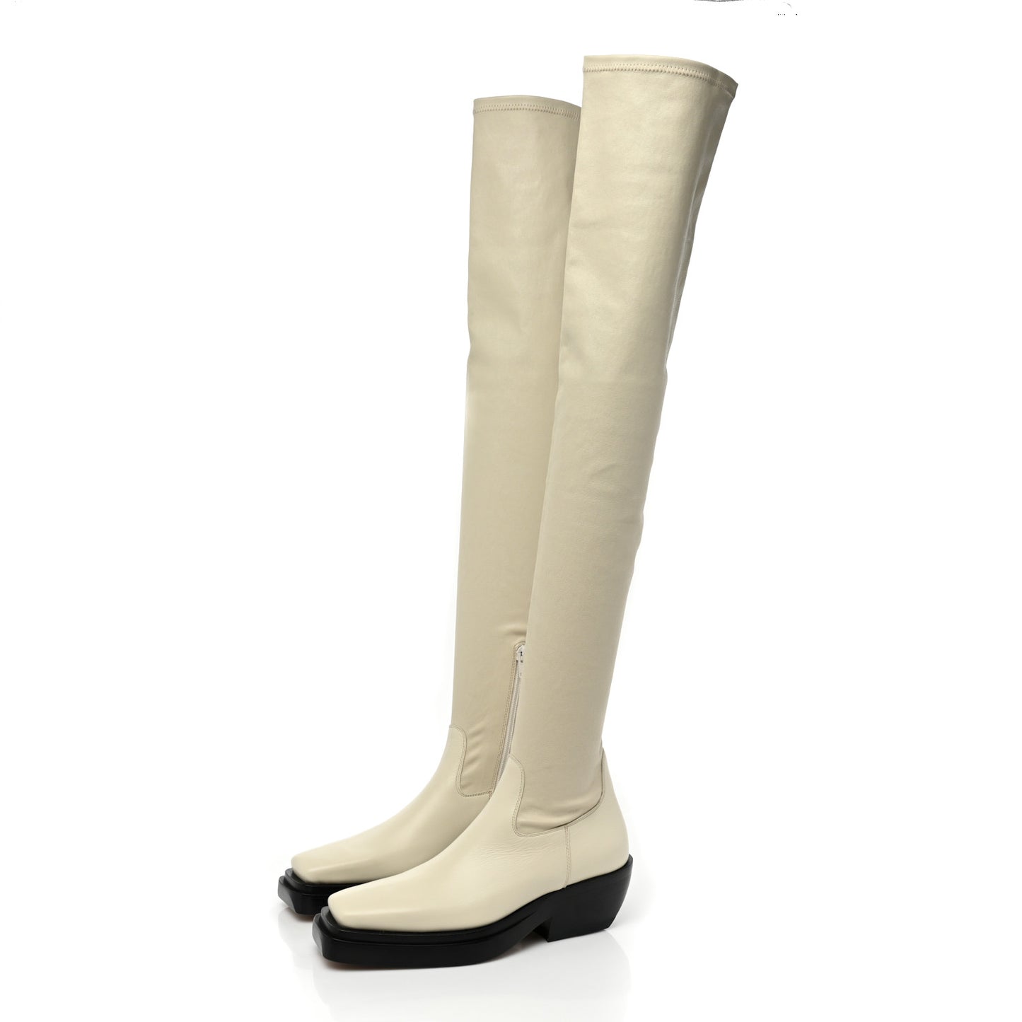 Calfskin Nappa Lean Over The Knee Boots 35.5 Wax