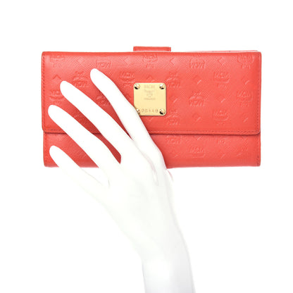 MCM Saffiano Embossed Wallet Poppy Red 2 of 9