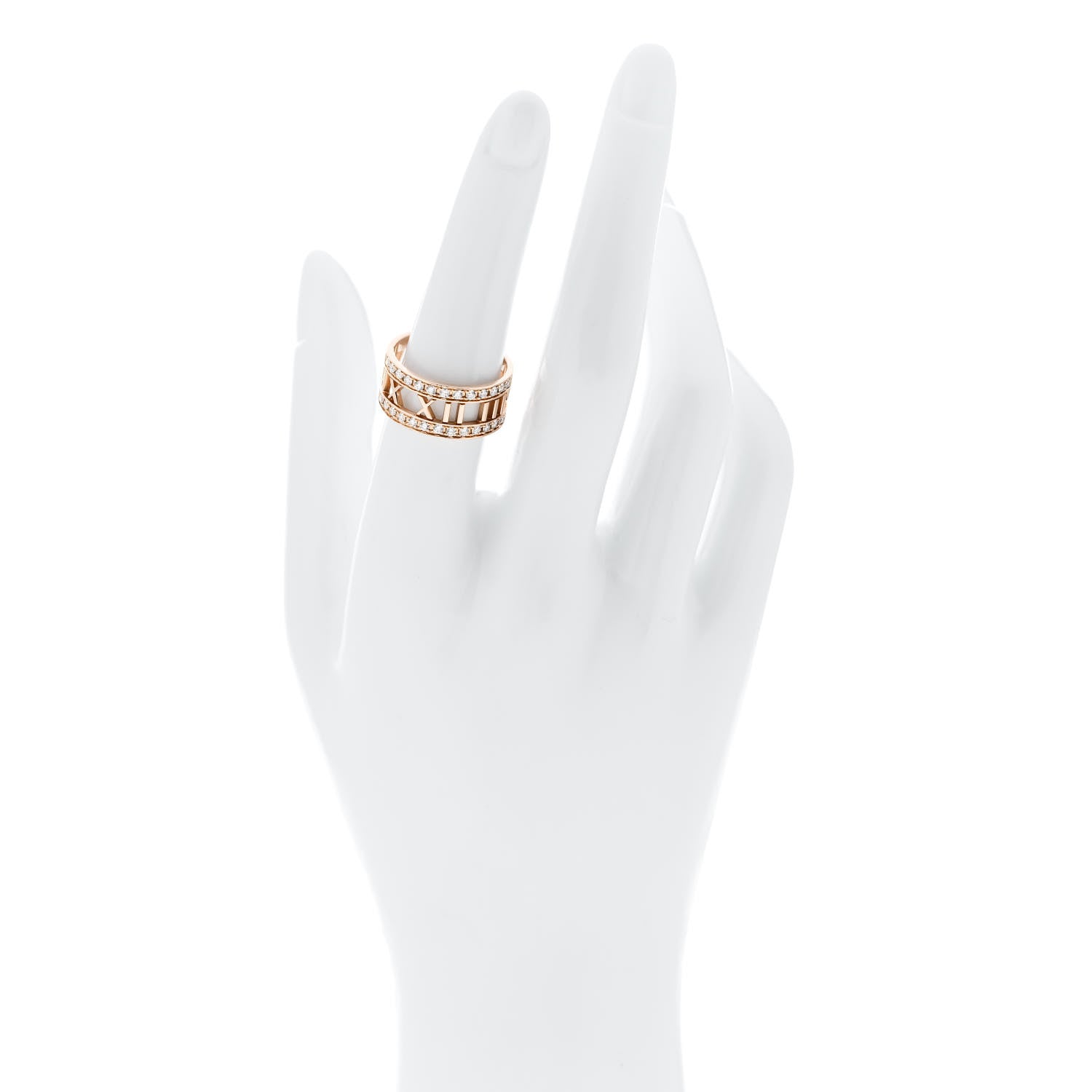 Tiffany 18K Rose Gold Diamond Wide Atlas Open Ring 54 7 2 of 5