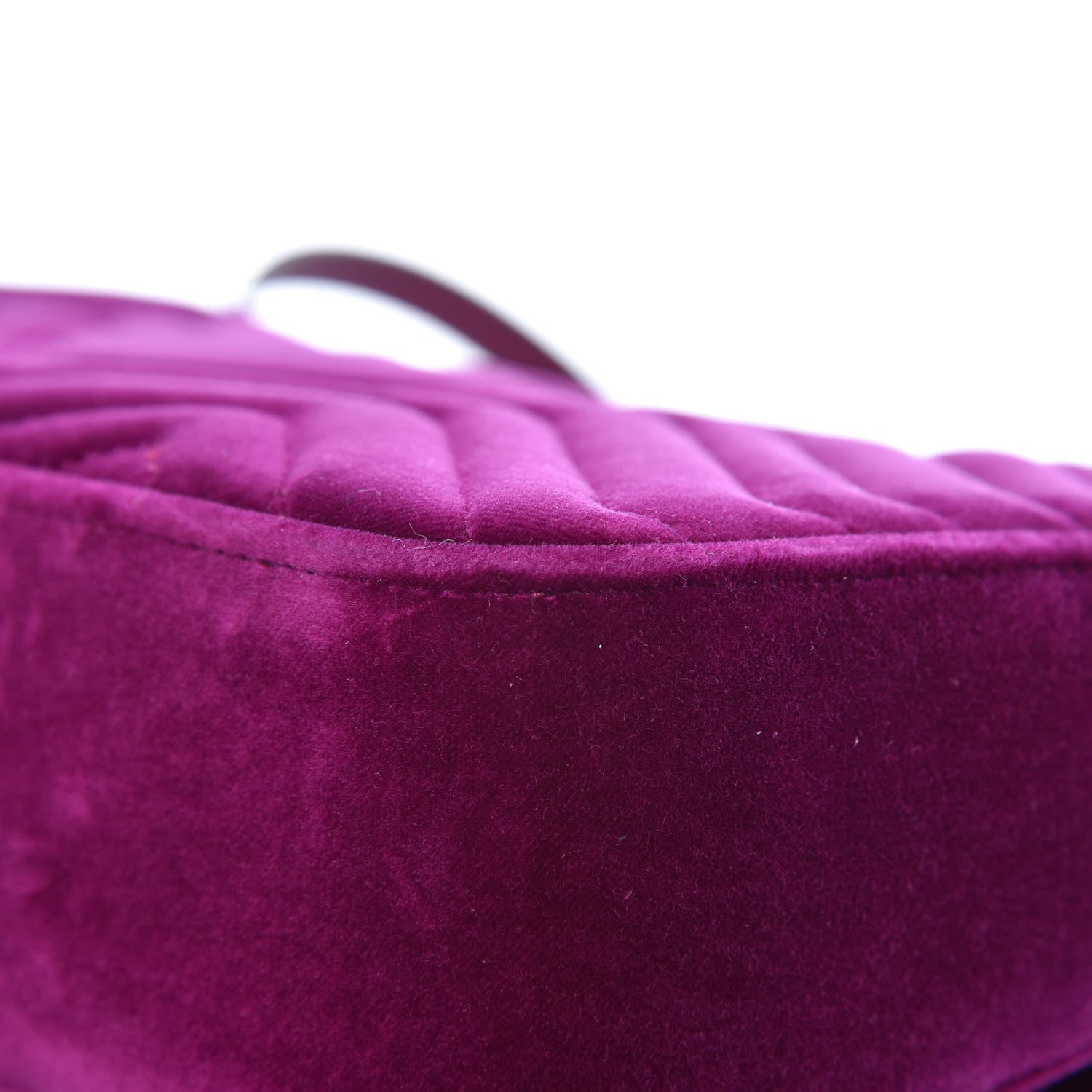 Gucci Velvet Matelasse Small GG Marmont Shoulder Bag Fuchsia Violet Cyclamen 11 of 12