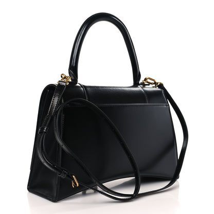 Balenciaga Shiny Box Calfskin Medium Hourglass Top Handle Bag Black 3 of 9
