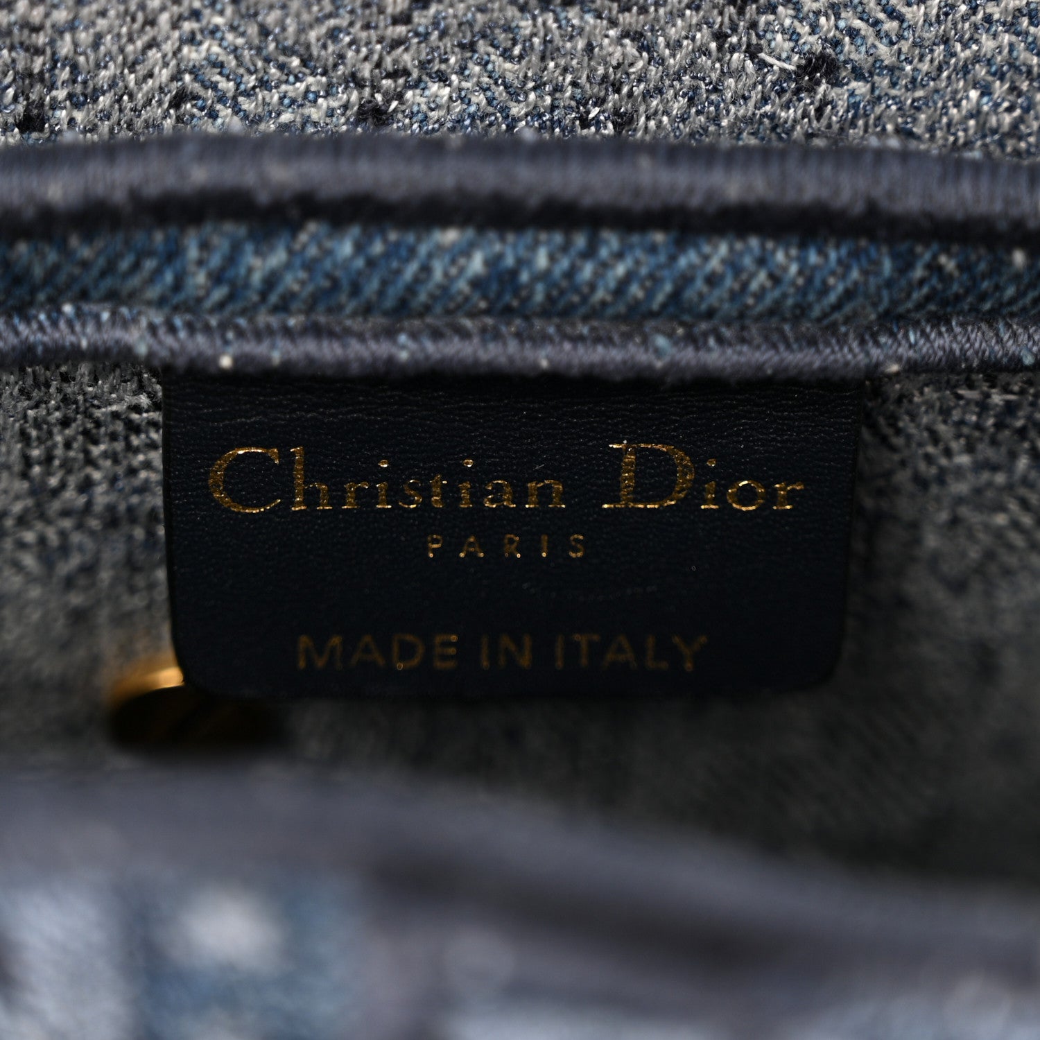 Christian Dior Oblique Embroidered Saddle Bag Denim Blue 6 of 15