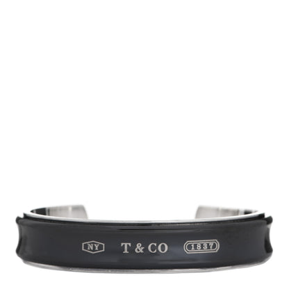 Tiffany Sterling Silver Titanium 1837 Cuff Bracelet 1 of 4