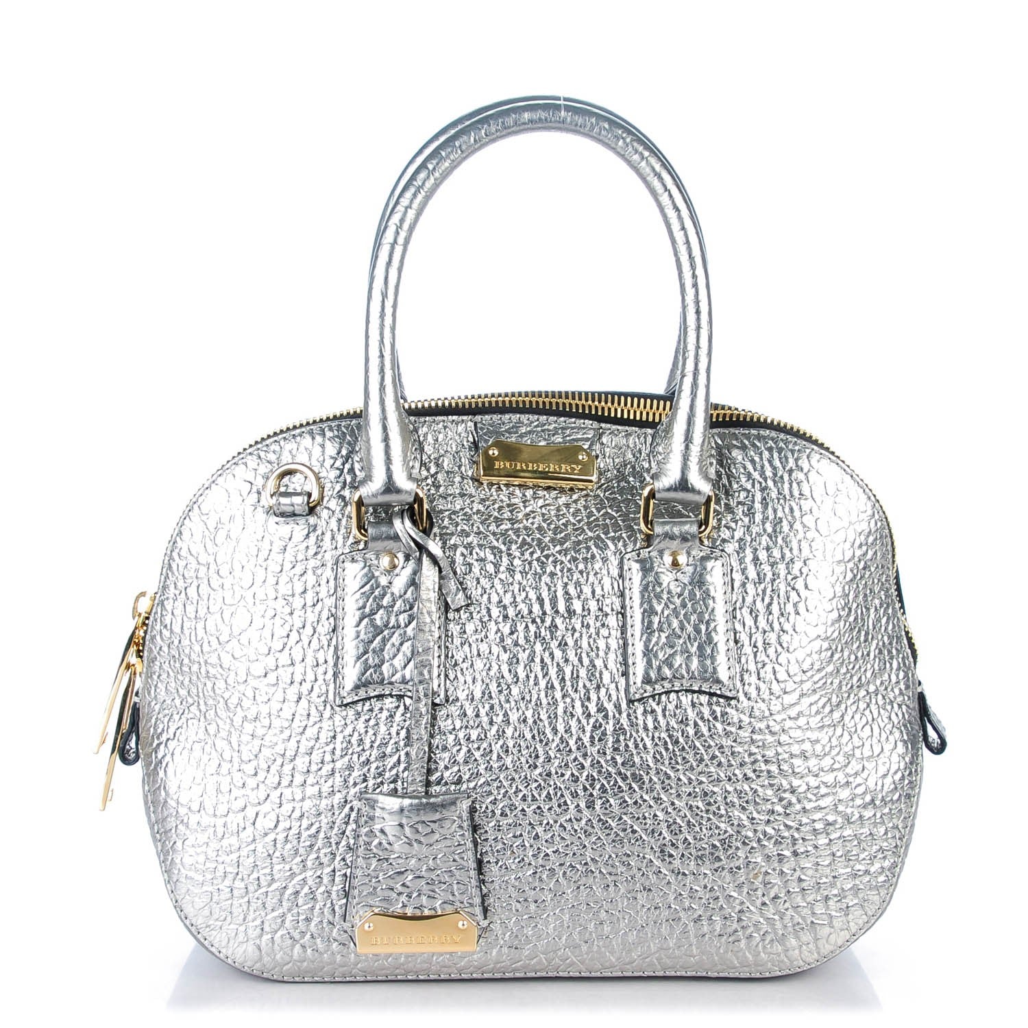 Burberry Heritage Grain Small Orchard Bowling Bag Silver 1 of 10
