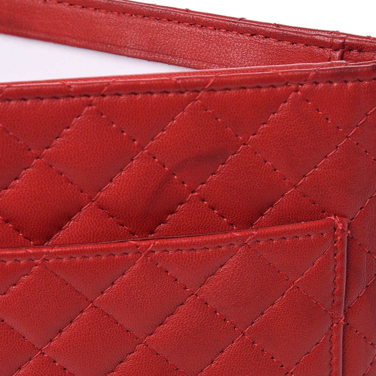 Chanel Lambskin Quilted Camellia Passport Holder Red 6 of 10