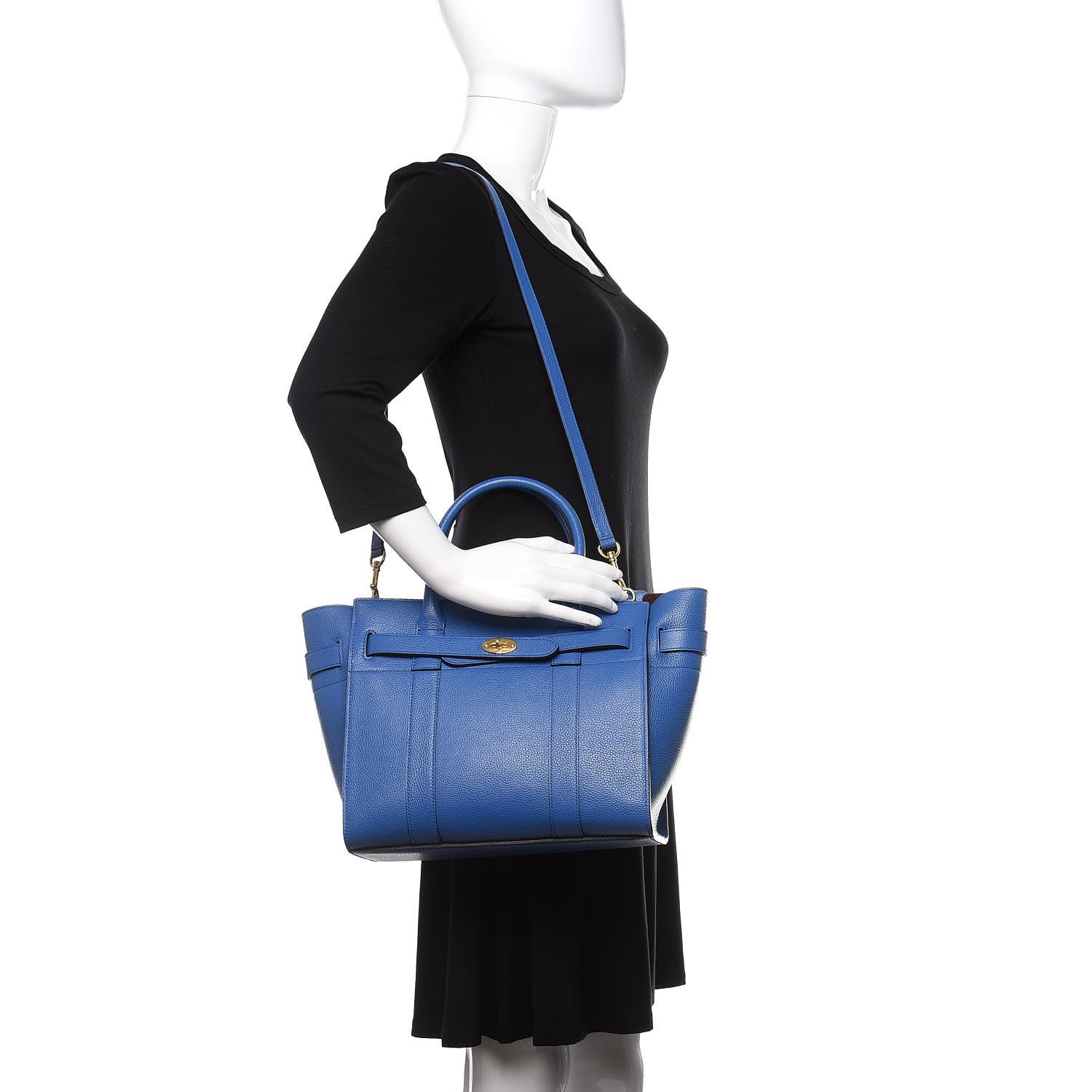 Mulberry Small Classic Grain Small Bayswater Zip Tote Porcelain Blue 2 of 9