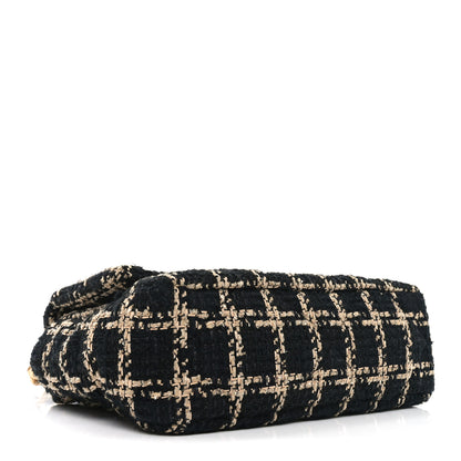 Chanel Tweed Quilted Medium Chanel 19 Flap Black Beige 4 of 11