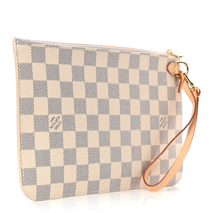 Louis Vuitton Damier Azur Neverfull MM GM Pochette Rose Ballerine 2 of 4