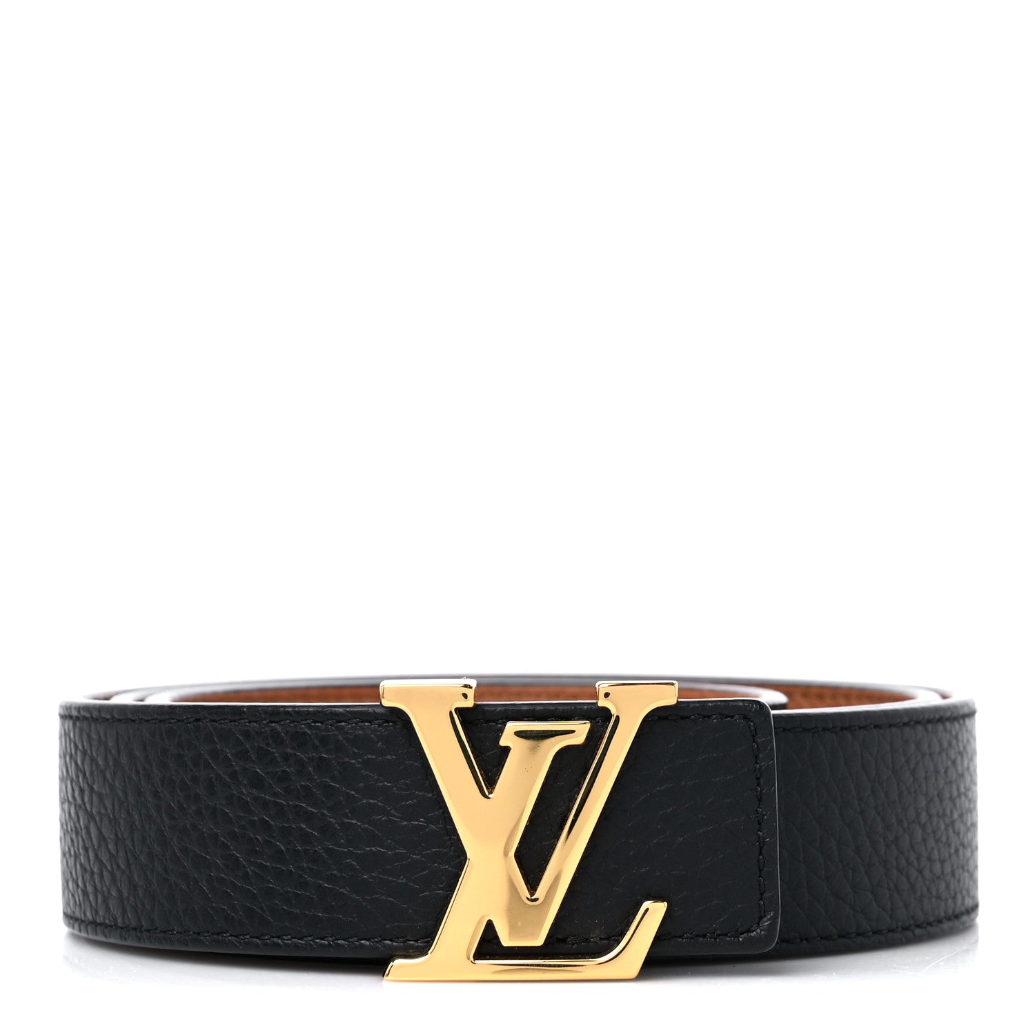 Louis Vuitton Taurillon Calfskin 30mm LV Initiales Reversible Belt 85 34 Black 1 of 4