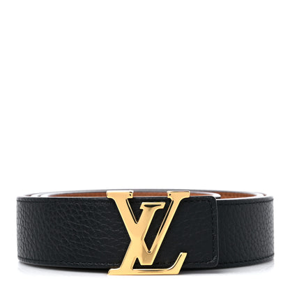 Louis Vuitton Taurillon Calfskin 30mm LV Initiales Reversible Belt 85 34 Black 1 of 4
