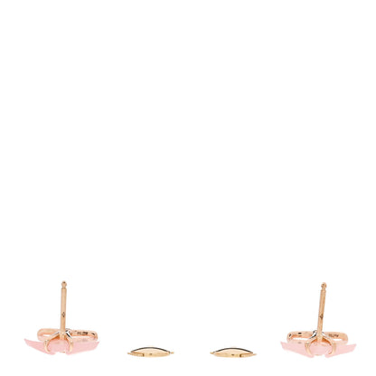 Cartier 18K Pink Gold Diamond Rose Quartz Caresse D'Orchidees Par Cartier Earrings 3 of 5