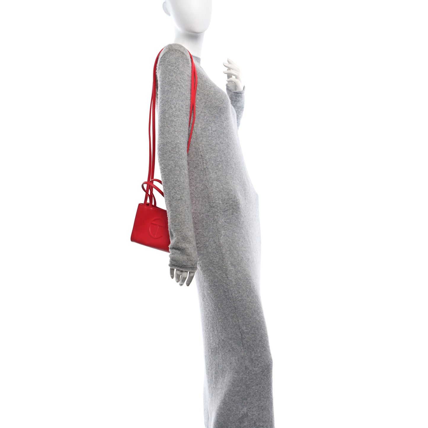 Vegan Leather Small Shopping Bag Red