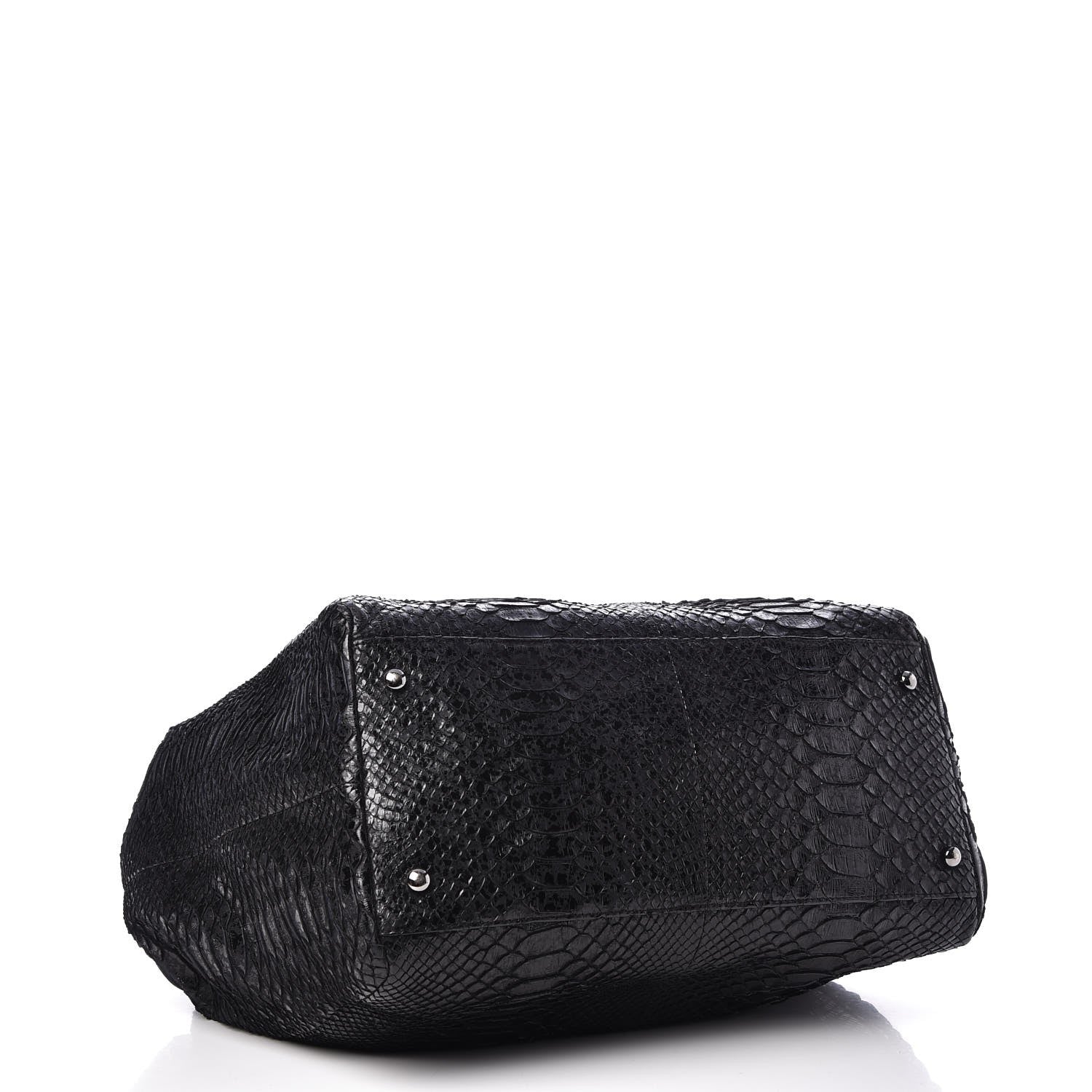 Chanel Python Accordion Tote Black 4 of 7