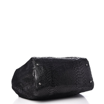 Chanel Python Accordion Tote Black 4 of 7