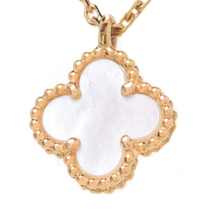 Van Cleef & Arpels 18K Yellow Gold Mother of Pearl Sweet Alhambra Pendant Necklace 7 of 8