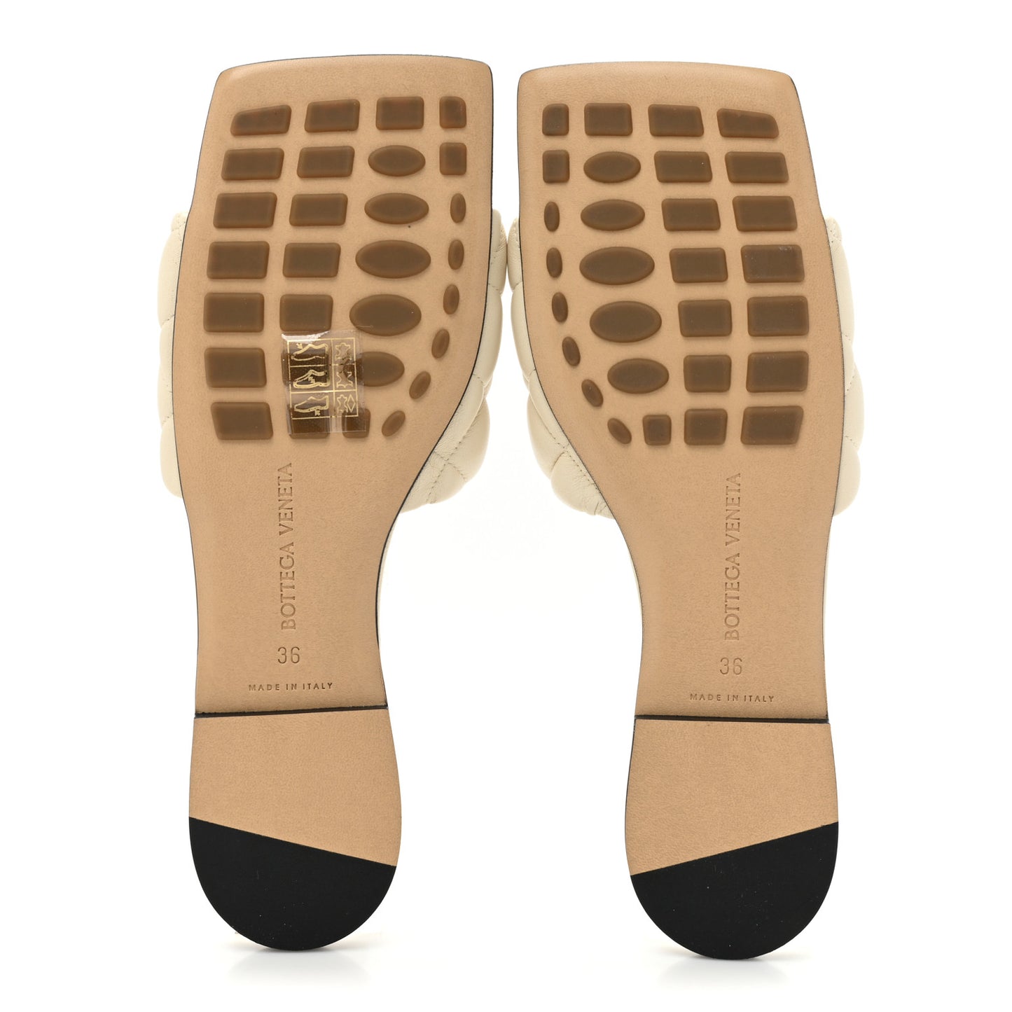 Nappa Matelasse Padded Flat Sandals 36 Sea Salt