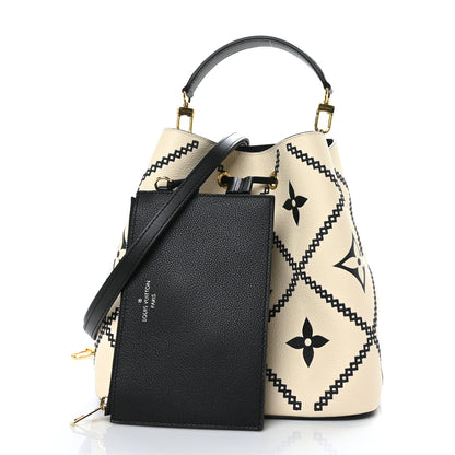 Louis Vuitton Empreinte Monogram Giant Broderies Neonoe MM Cream Black 3 of 11