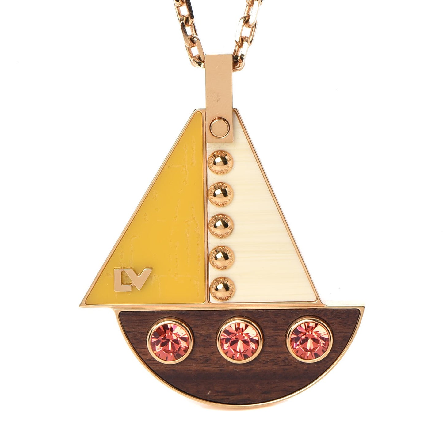 Resin Crystal Float Your Boat Pendant Necklace