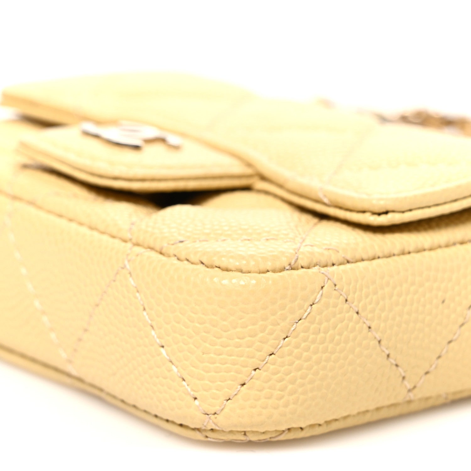 Chanel Caviar Quilted Mini Chain Belt Bag Light Yellow 11 of 12