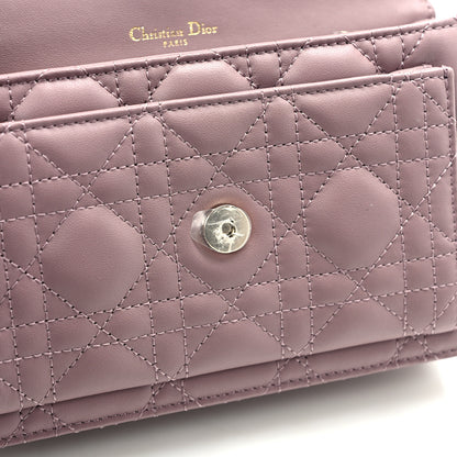 Christian Dior Lambskin Cannage Lady Dior Chain Pouch Purple 13 of 14