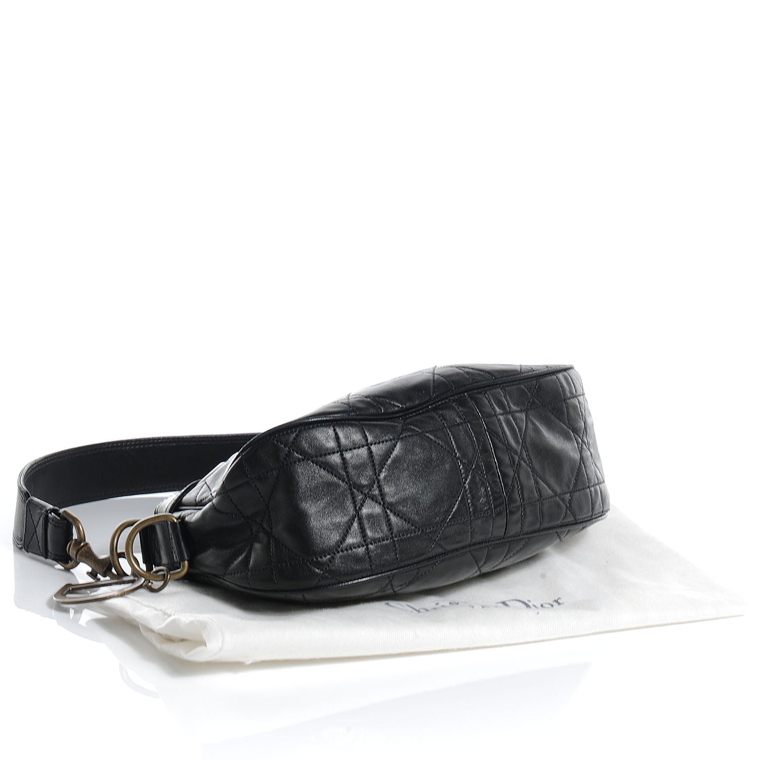 Christian Dior Lambskin Cannage Small Hobo Black 4 of 7