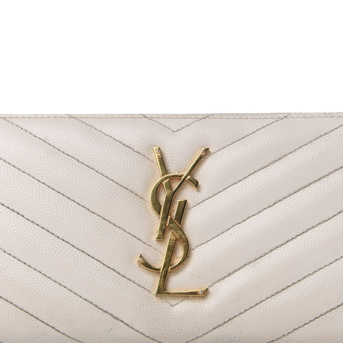 Grain De Poudre Matelasse Chevron Monogram Zip Around Wallet Porcellana
