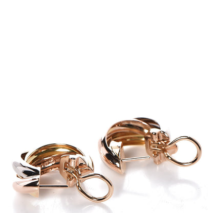 Cartier 18K Pink Yellow White Gold Small Trinity Earrings 4 of 4