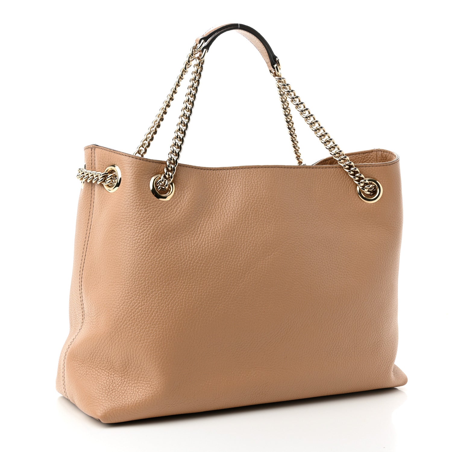 Gucci Pebbled Calfskin Medium Soho Chain Shoulder Bag Camelia 3 of 10