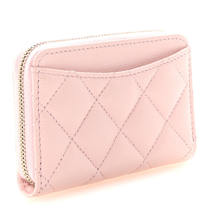 Chanel Caviar Quilted Zip Coin Purse Pink 3 of 7